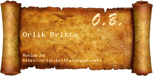 Orlik Britta névjegykártya
